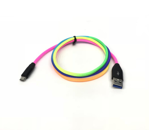 USB AM to Micro USB Quick Charge Rainbow Cable 1m
